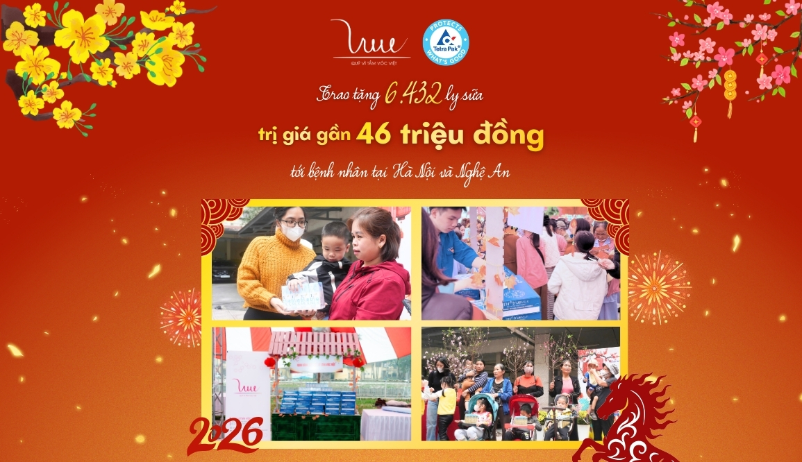 6.432 ly sữa TH true MILK góp thêm niềm vui Tết cho bệnh nhân tại Hà Nội và Nghệ An